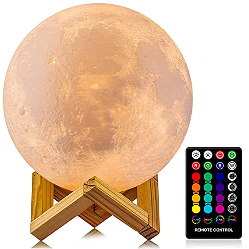 Read more about the article Moon Lamp, LOGROTATE 16 Colors LED Night Light 3D Printing Moon Light with Stand & Remote/Touch Control and USB Rechargeable, Moon Light Lamps for kids friends Lover Birthday Gifts (Diameter 4.8 INCH)